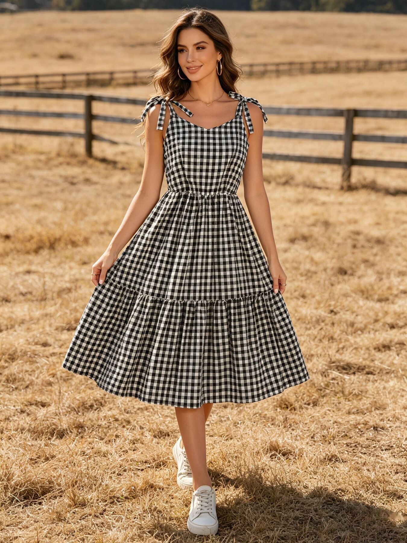 Mommy & Me Adult Plaid Smocked Dress M