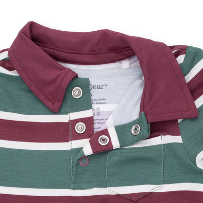 Rugby Stripe Green - Polo Romper