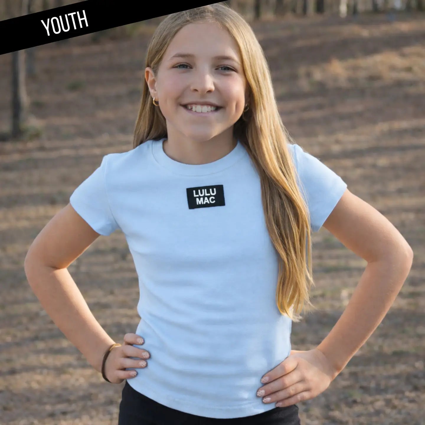 Lulu Mac Youth Powder Blue Everyday Fitted Tee