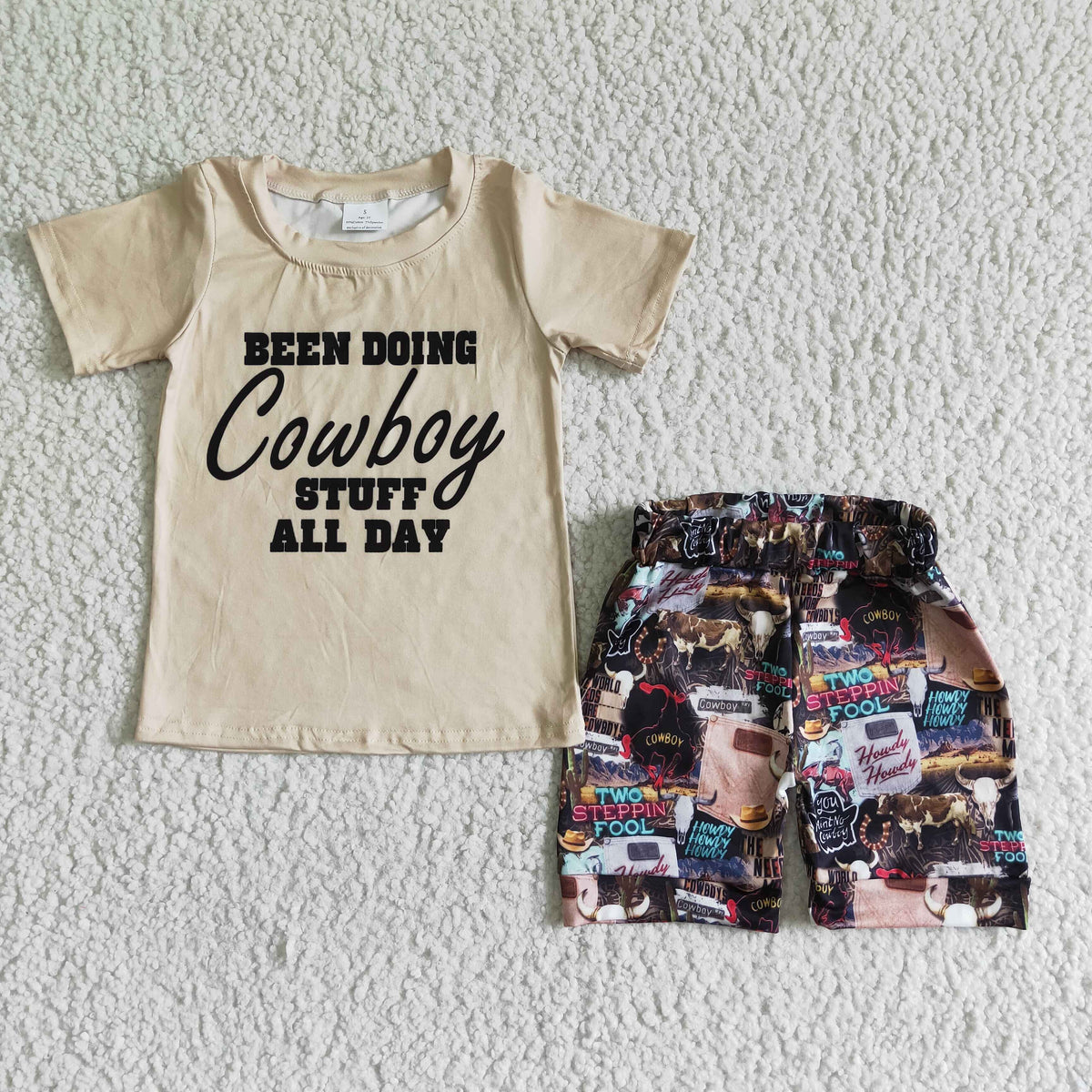 Baby Cowboy T-shirt Top Shorts Western Clothes Set