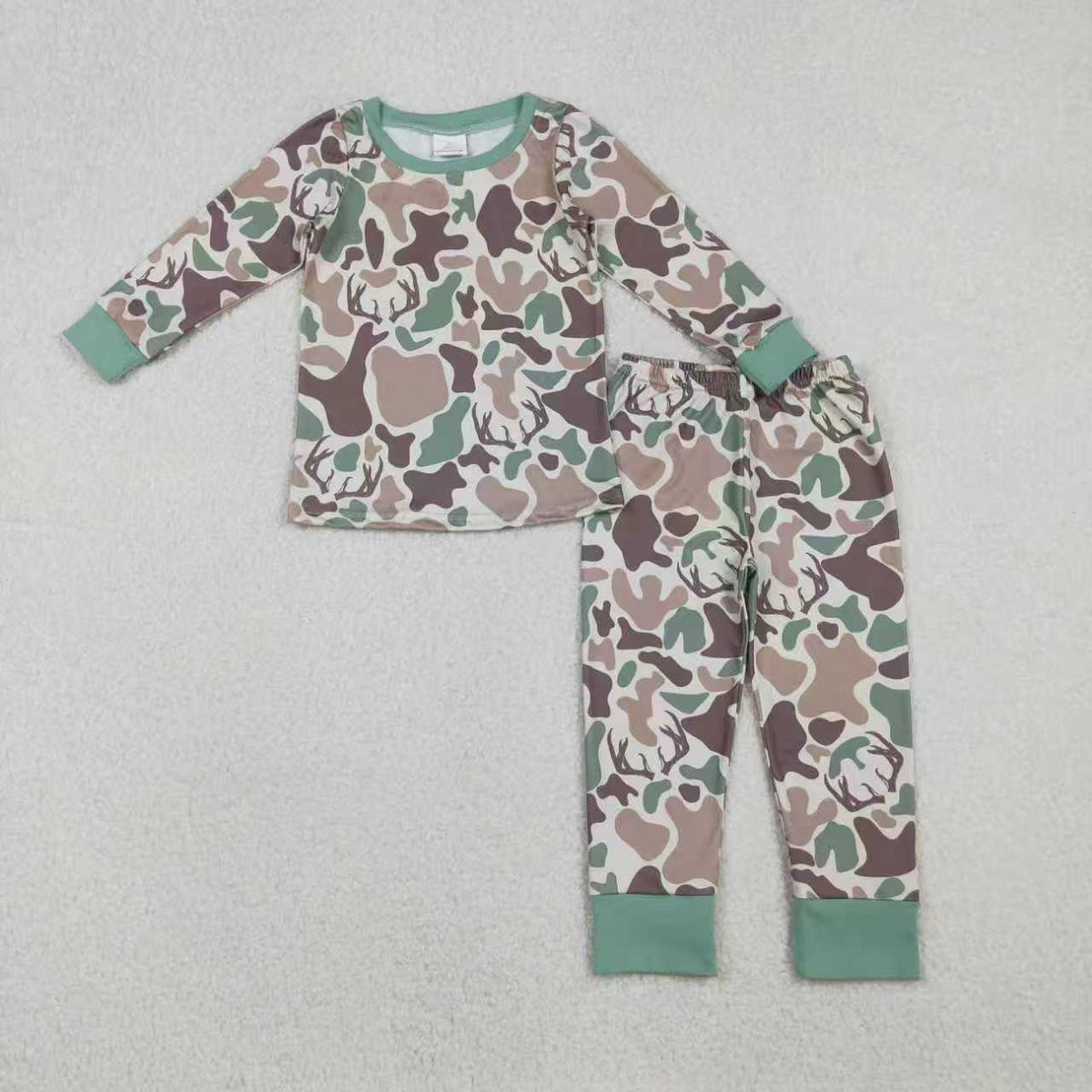 Sibling Baby Boys Deer Camo Hunting Pajamas Set Zip Romper Hoodies Top Blanked