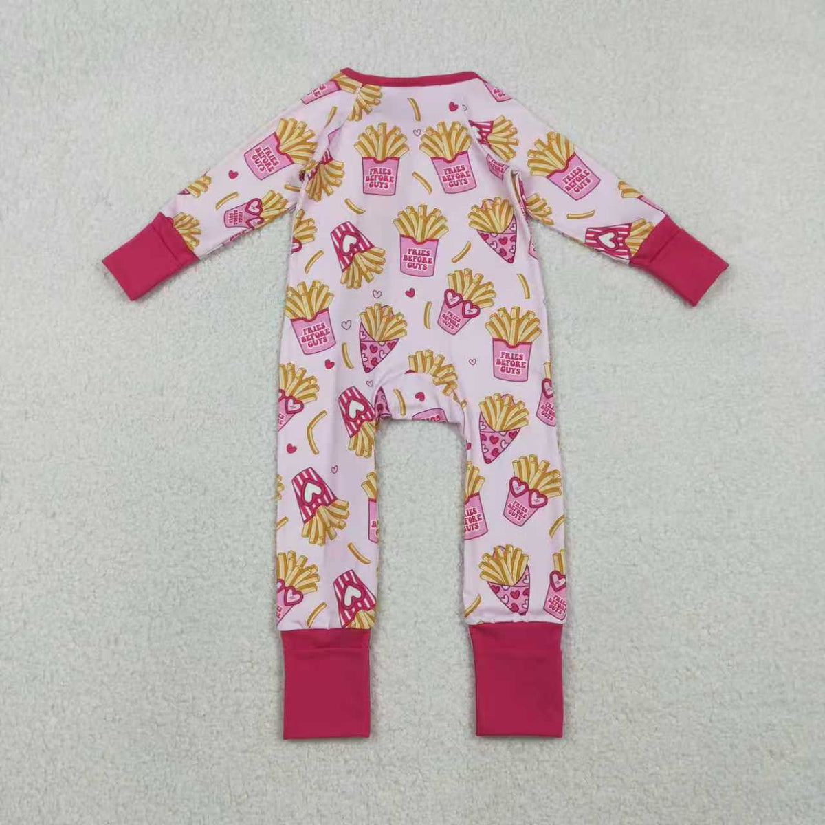 Sibling Baby Girls Hearts Chip Valentines Pants Pajamas Set Zipper Convertible Rompers