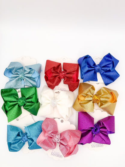 Glitter Hair Bows 6inch