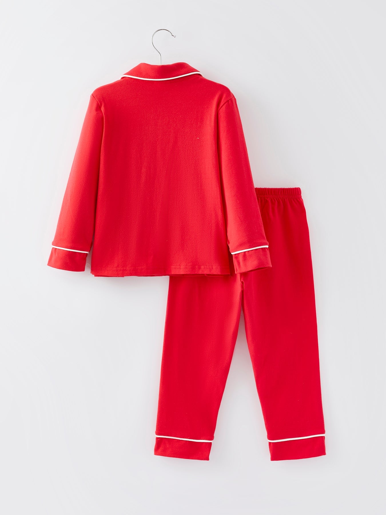 Christmas Red Boys Santa Claus Embroidered Pajamas