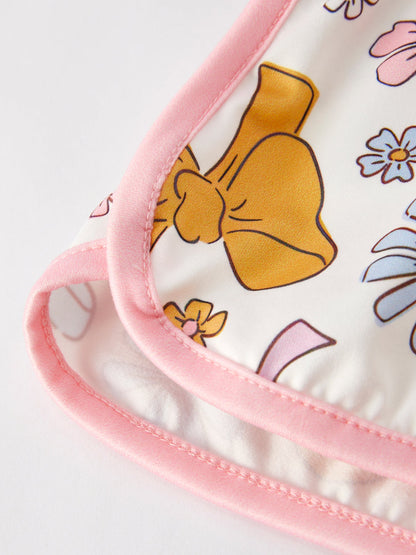 Girls Pink Bow Suspender jumpsuit