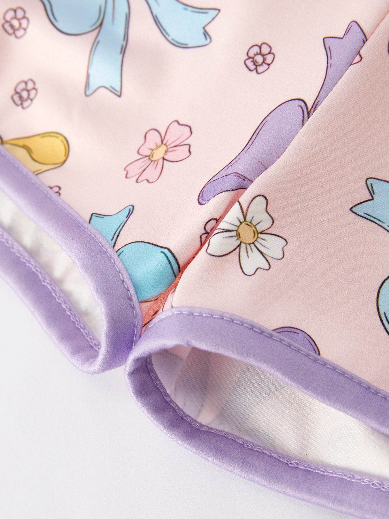 Girls Purple Bow Suspender jumpsuit