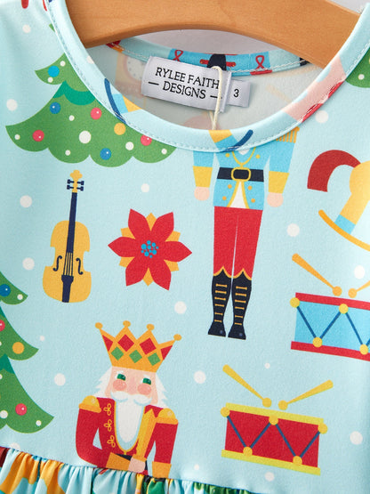 Christmas Character Print Girls Dress