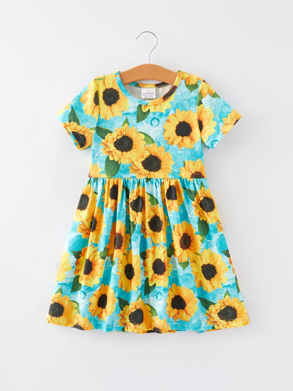 Sunflower Girls' Milk Silk Dress 3-piece Set