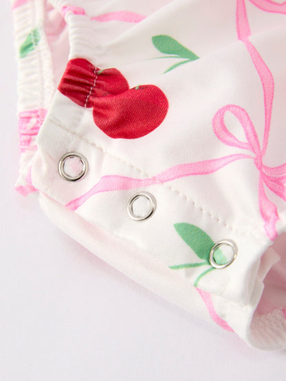 Cherry Bow Girls' Romper