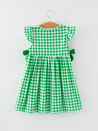 St. Patrick's Day Girls Shamrock Smocking Embroidery Dress