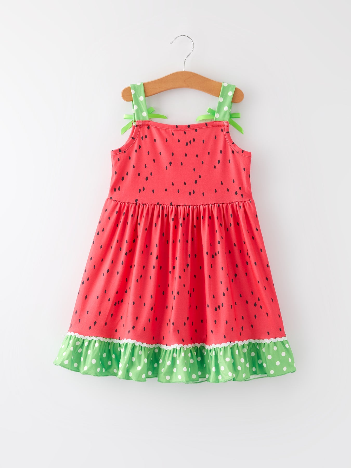 Girls Spring and Summer Watermelon Suspender Dress