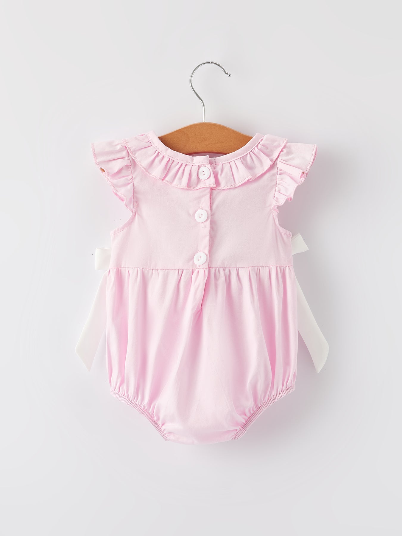 Pink Smocked Church Christ Bishop Christening Romper