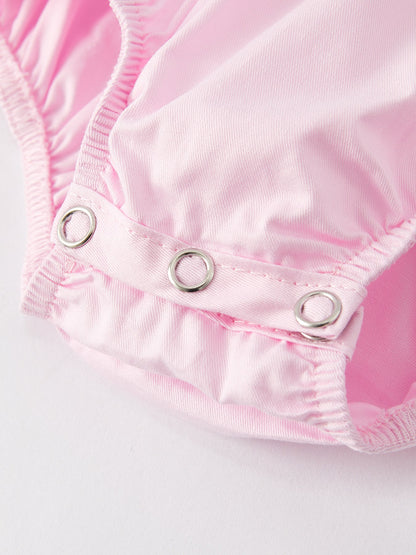 Pink Smocked Church Christ Bishop Christening Romper