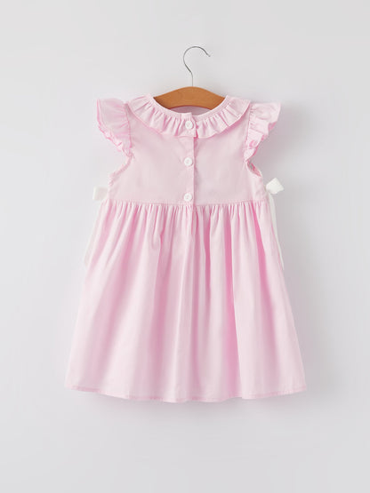 Pink  Smocked Church Christ Bishop Christening Dress