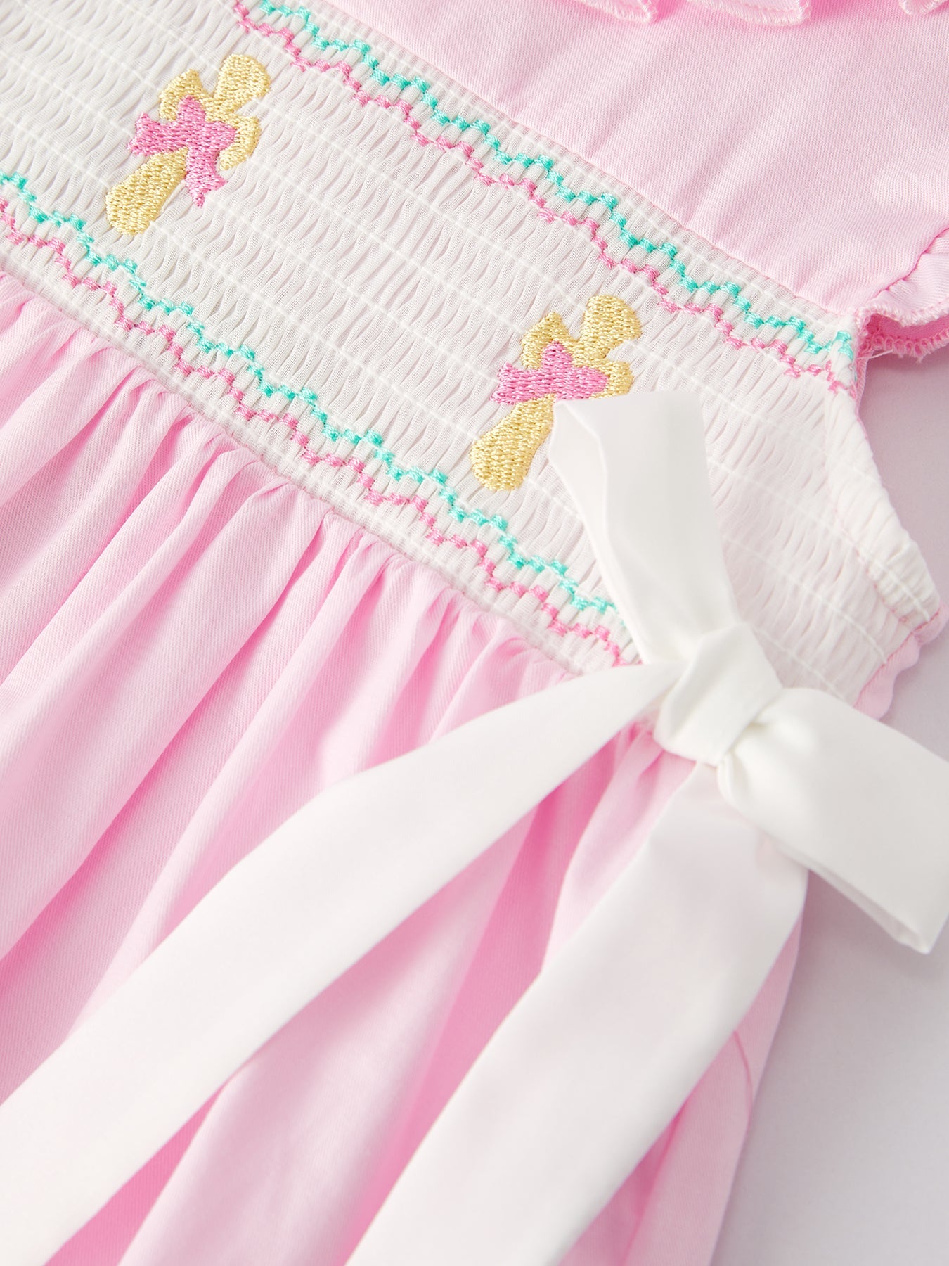 Pink  Smocked Church Christ Bishop Christening Dress