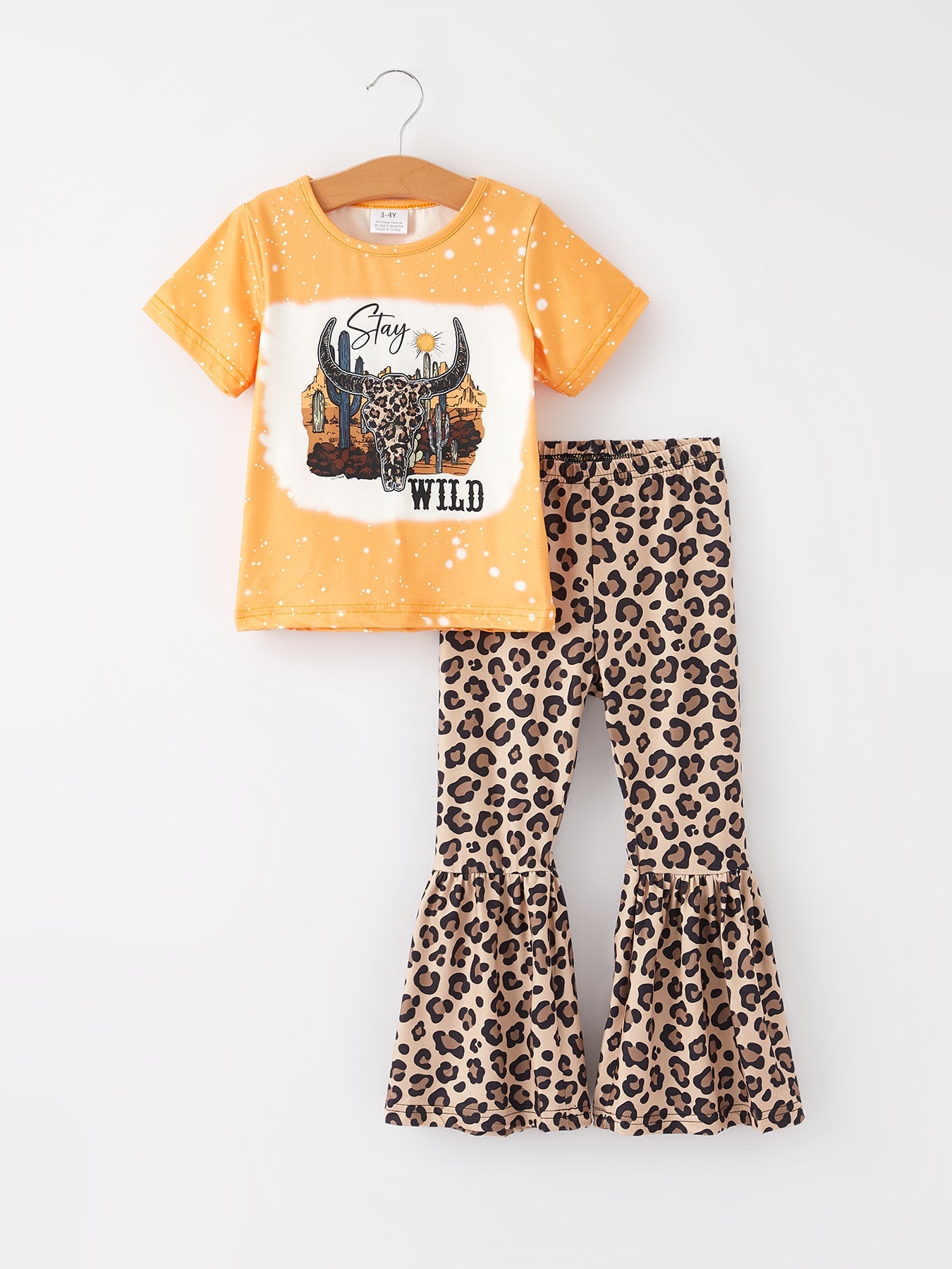 Western  Leopard Print Girls Set