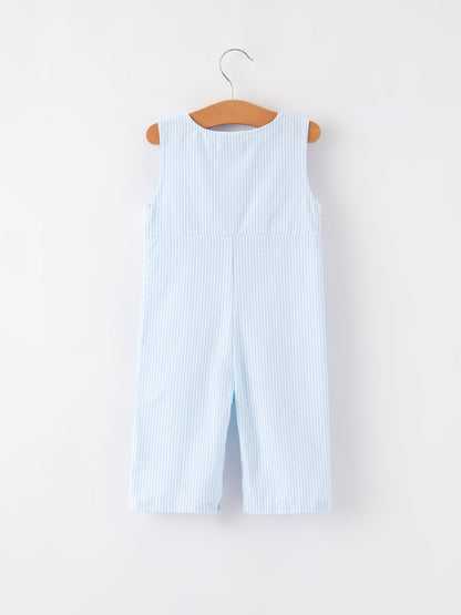 4th of july Star Embroidery Smock Boys Romper