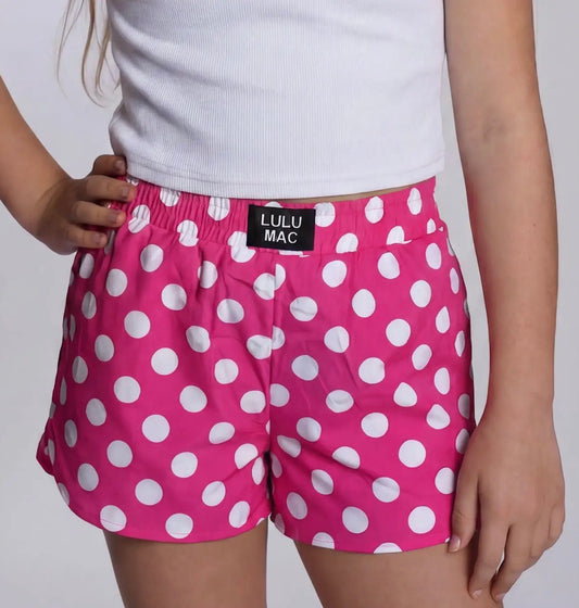 Lulu Mac Youth hot pink polka dots Shorts
