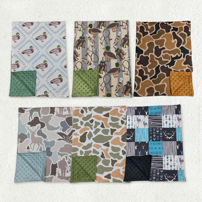 Sibling Baby Kids Camo Ducks Hunting Bows Blankets