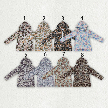 Sibling Baby Boys Long Sleeve Southern Camo Zip Pockets Hoodies Tops