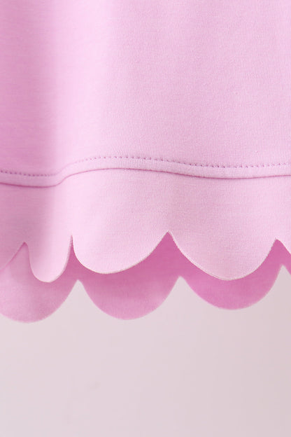 Pink Scalloped Polo Set