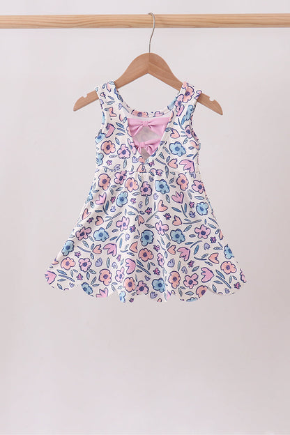Floral Performance Scalloped Tank Dress