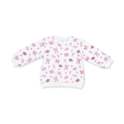 Footballs and Bows - Oversized Sweatshirt and Baby Bells