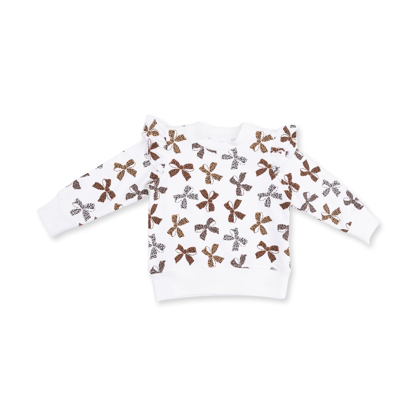 Leopard Bows - Ruffle Sweatshirt