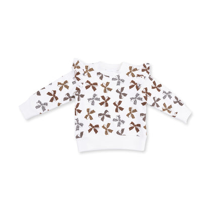 Leopard Bows - Ruffle Sweatshirt