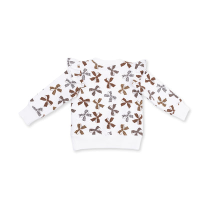 Leopard Bows - Ruffle Sweatshirt