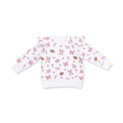 Footballs and Bows - Ruffle Sweatshirt and Fashion Cargo Pants