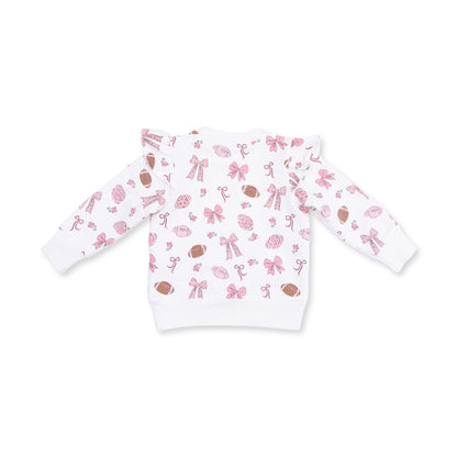 Footballs and Bows - Ruffle Sweatshirt and Fashion Cargo Pants