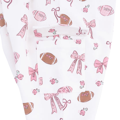 Footballs and Bows - Ruffle Sweatshirt and Fashion Cargo Pants