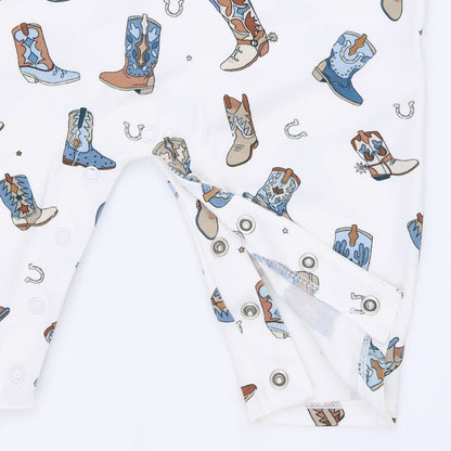 Buckaroo Boots - Long Sleeve Cowboy Romper