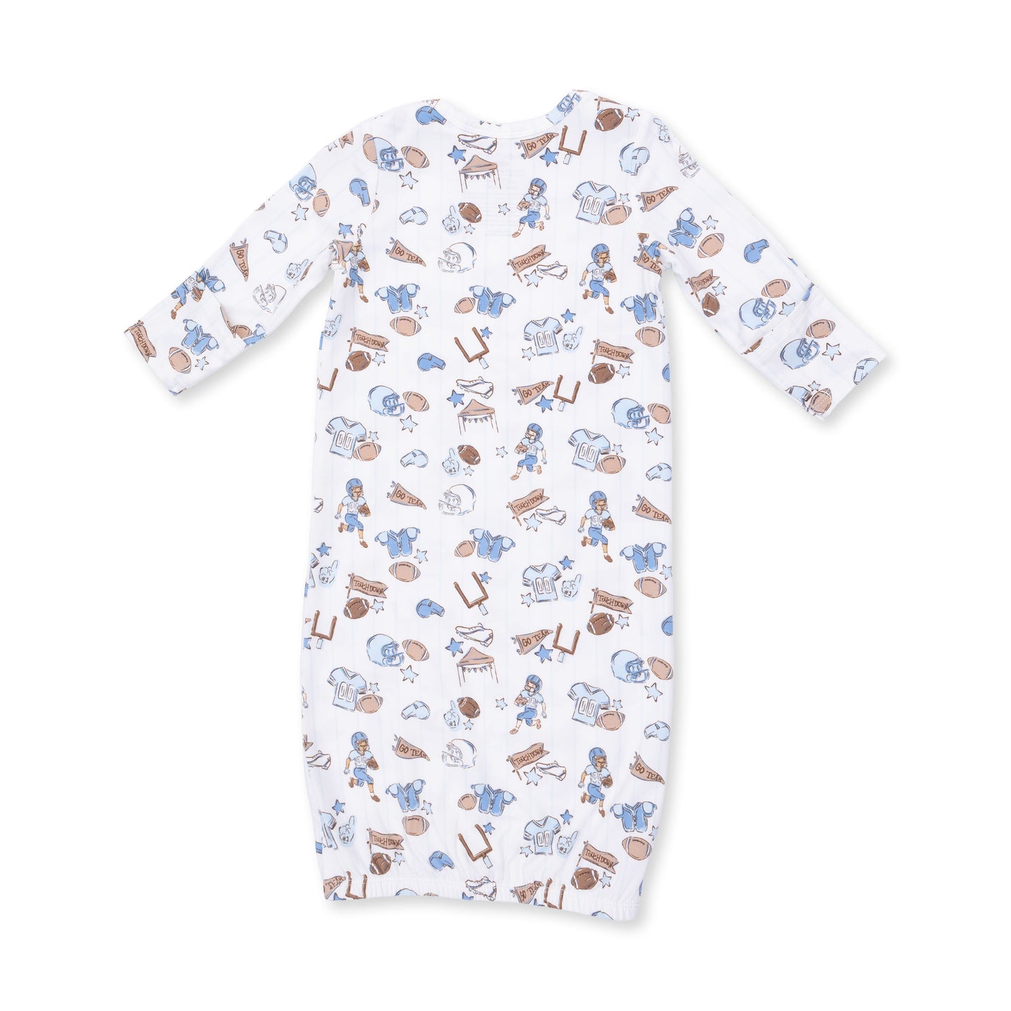 Football Nursery - Lap Shoulder Gown and Knotted Hat