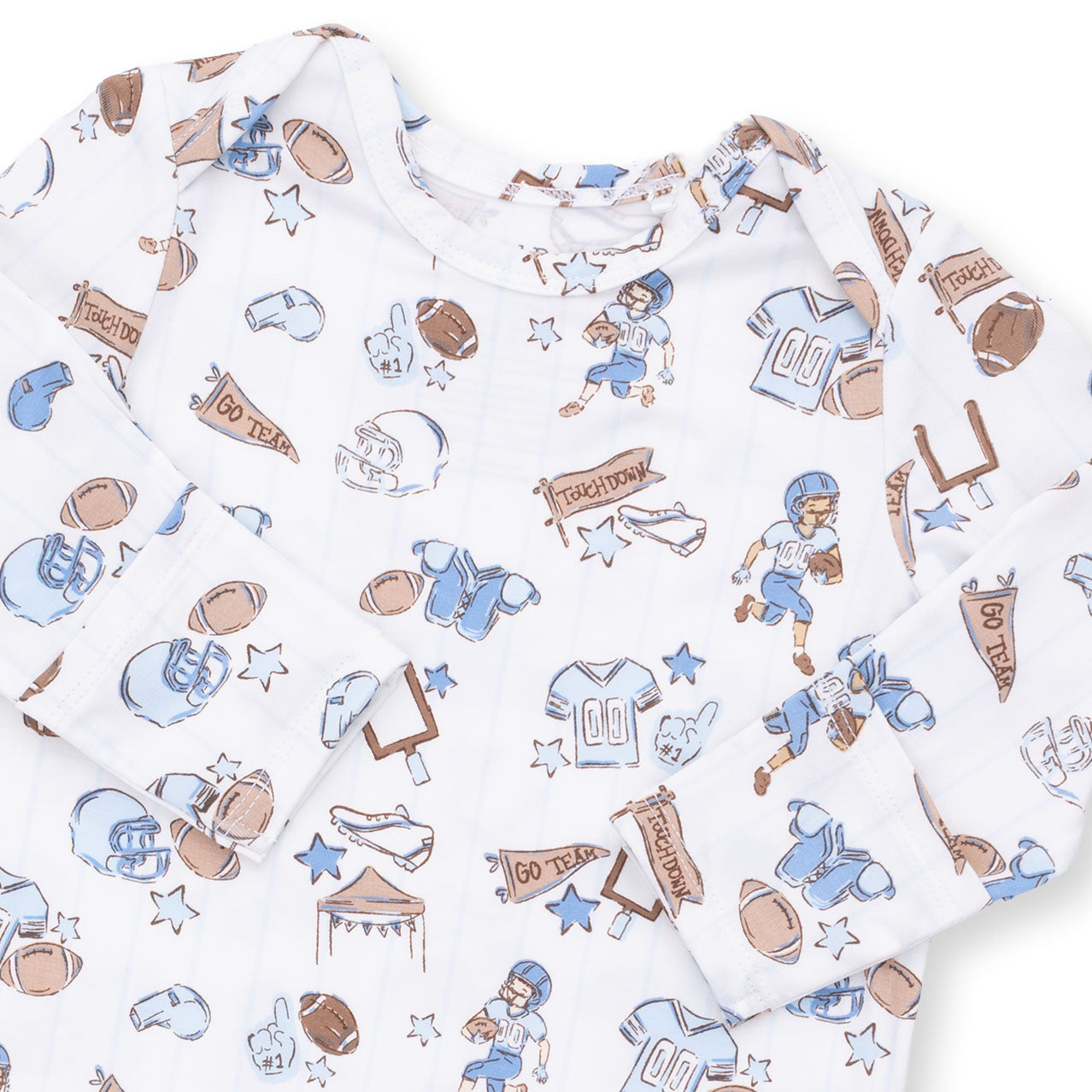 Football Nursery - Lap Shoulder Gown and Knotted Hat