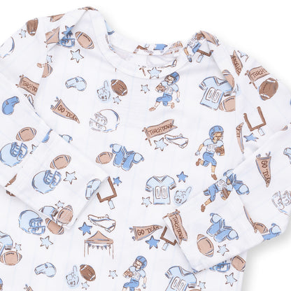 Football Nursery - Lap Shoulder Gown and Knotted Hat