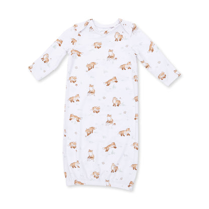 Little Explorer Fox - Lap Shoulder Gown and Knotted Hat