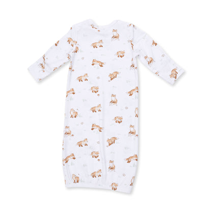 Little Explorer Fox - Lap Shoulder Gown and Knotted Hat