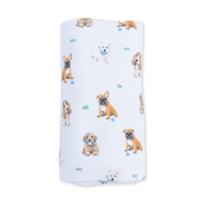 Bestie Dogs Blue - Swaddle Blanket