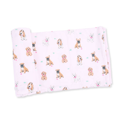 Bestie Dogs Pink - Swaddle Blanket