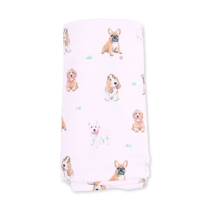 Bestie Dogs Pink - Swaddle Blanket