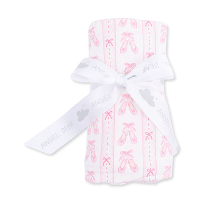 Ballet Shoes Ribbon Stripe - Swaddle Blanket