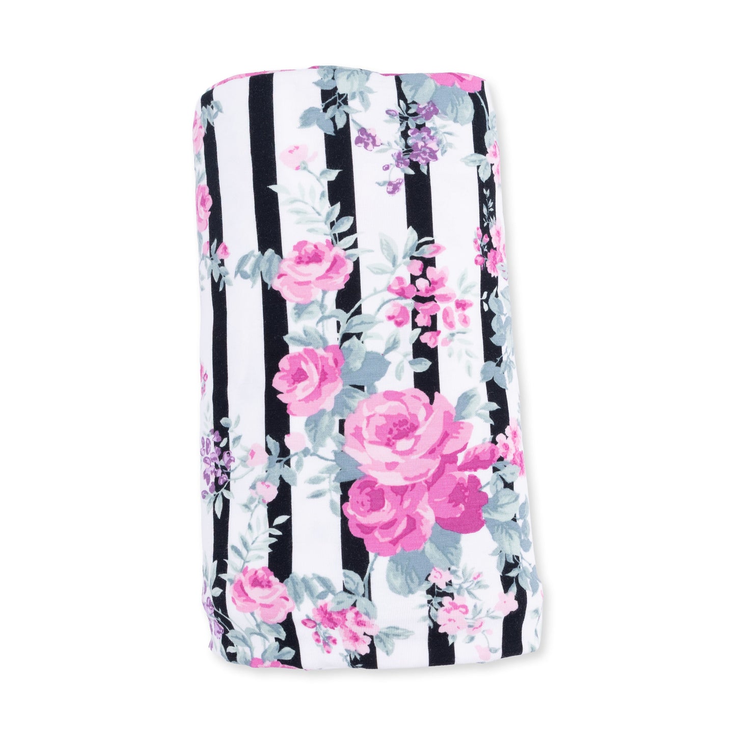 Cabbage Rose Stripe - Swaddle Blanket