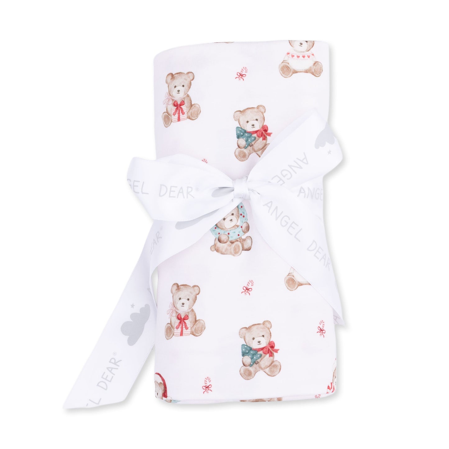 Christmas Teddy Bears Pink - Swaddle Blanket