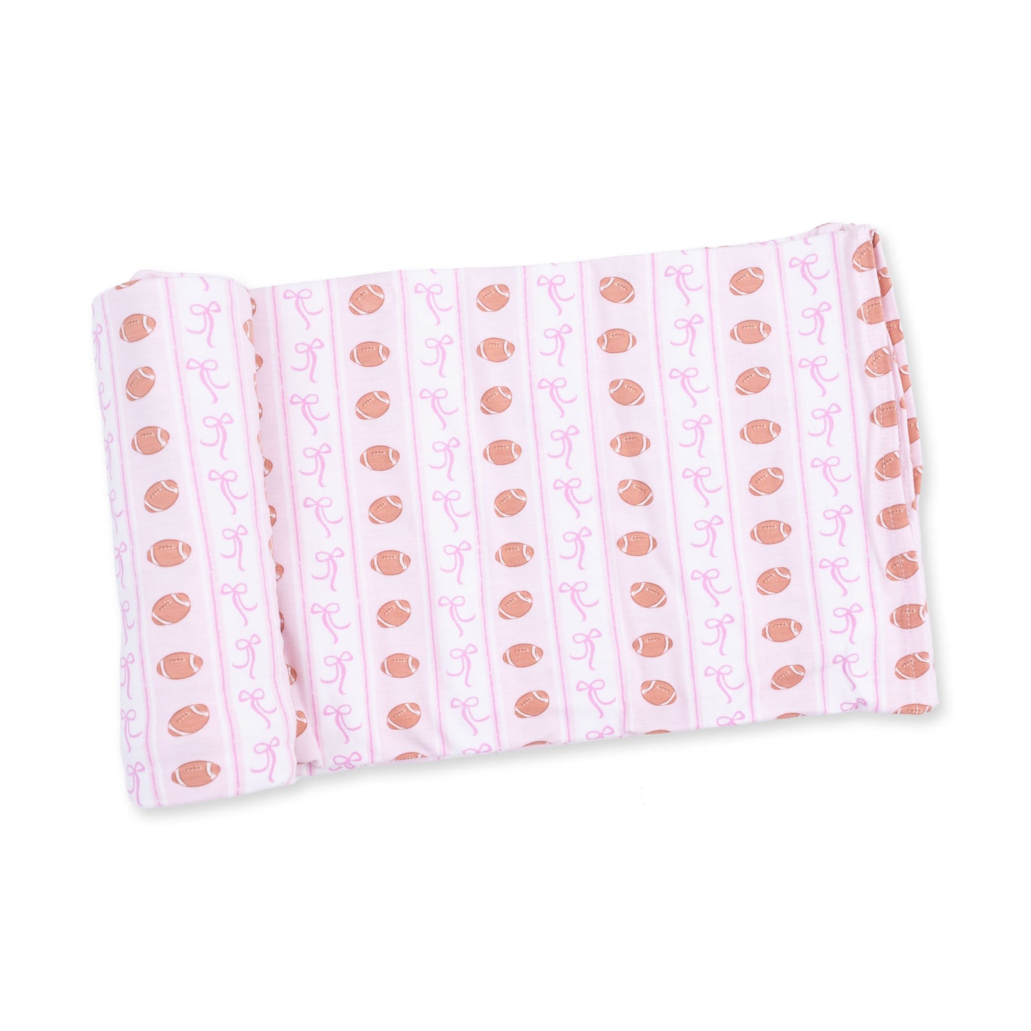 Football Bow Stripe - Swaddle Blanket