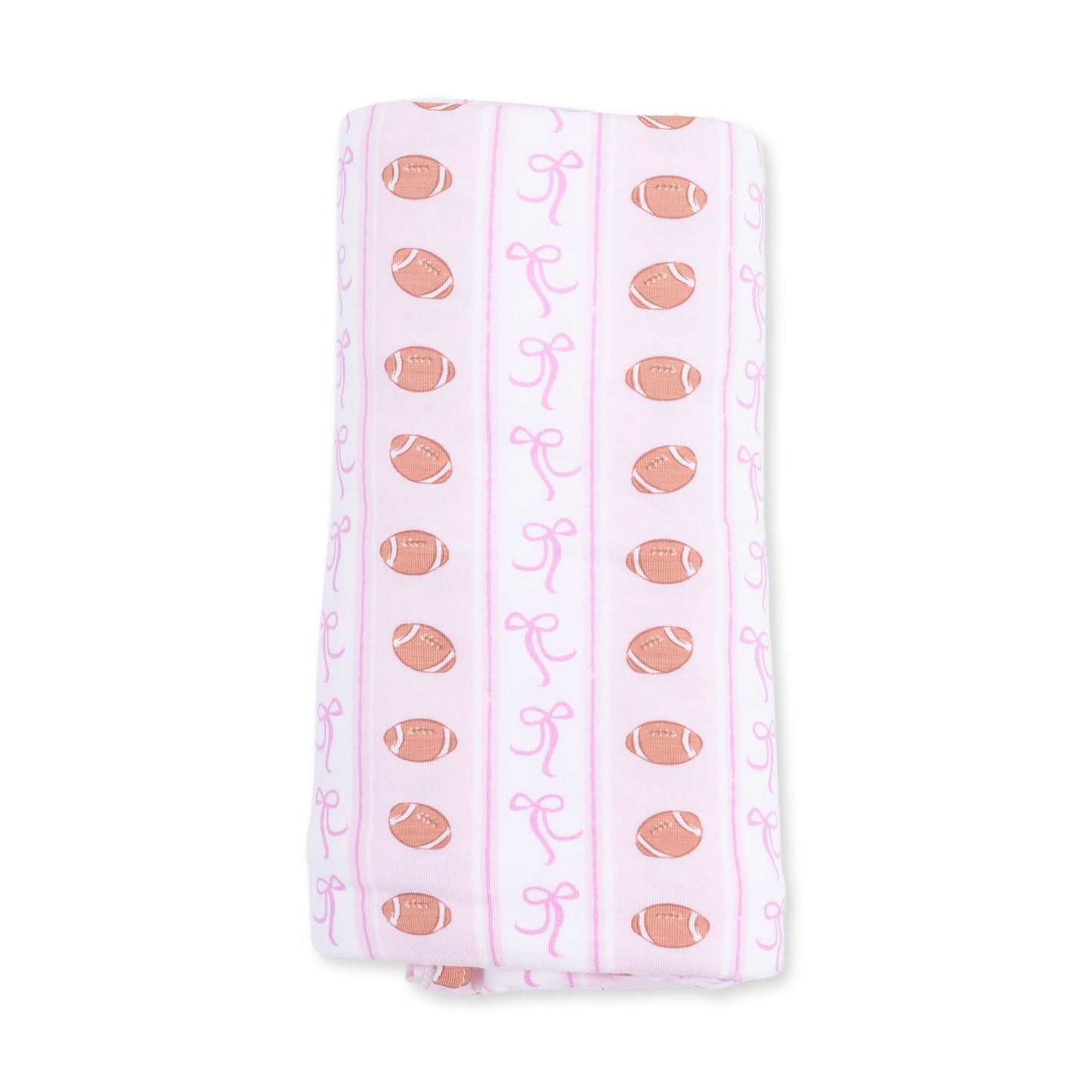 Football Bow Stripe - Swaddle Blanket