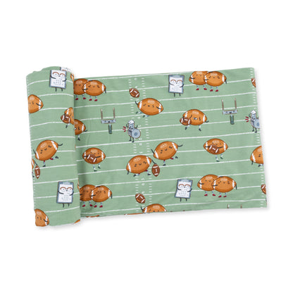Footballs Playing Football - Swaddle Blanket