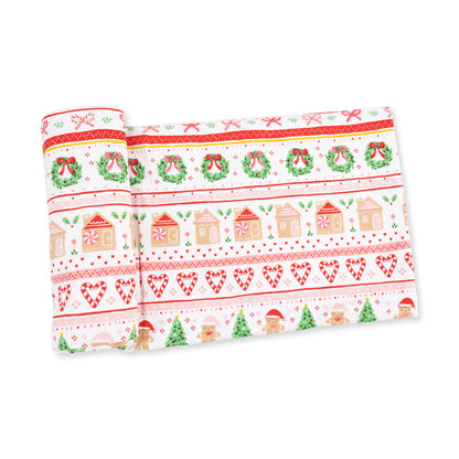 Gingerbread Fair Isle Pink - Swaddle Blanket