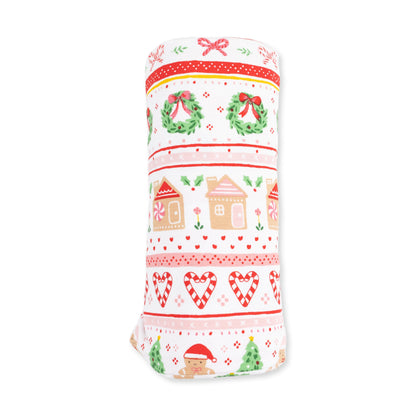 Gingerbread Fair Isle Pink - Swaddle Blanket